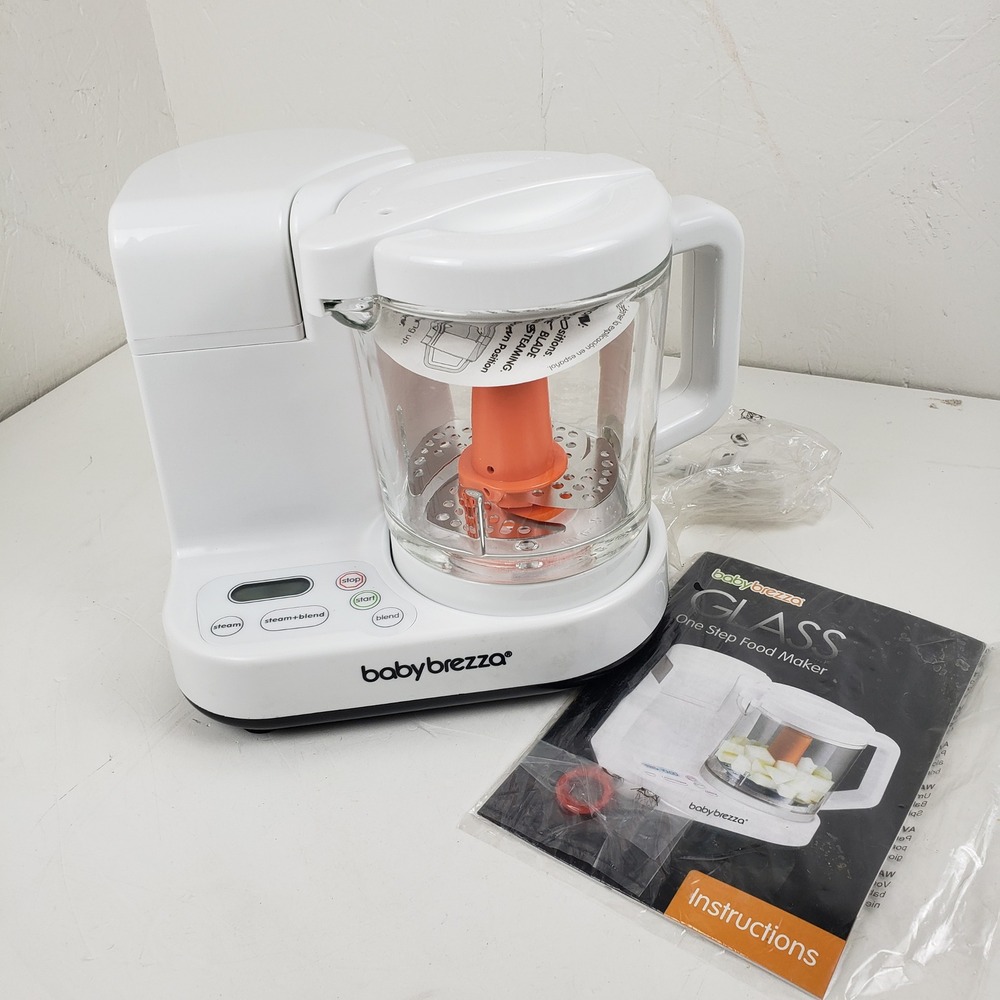 Baby Brezza Glass One Step Food Maker Steamer and Processor BRZ00131 White